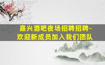 嘉兴酒吧夜场招聘招聘-欢迎新成员加入我们团队